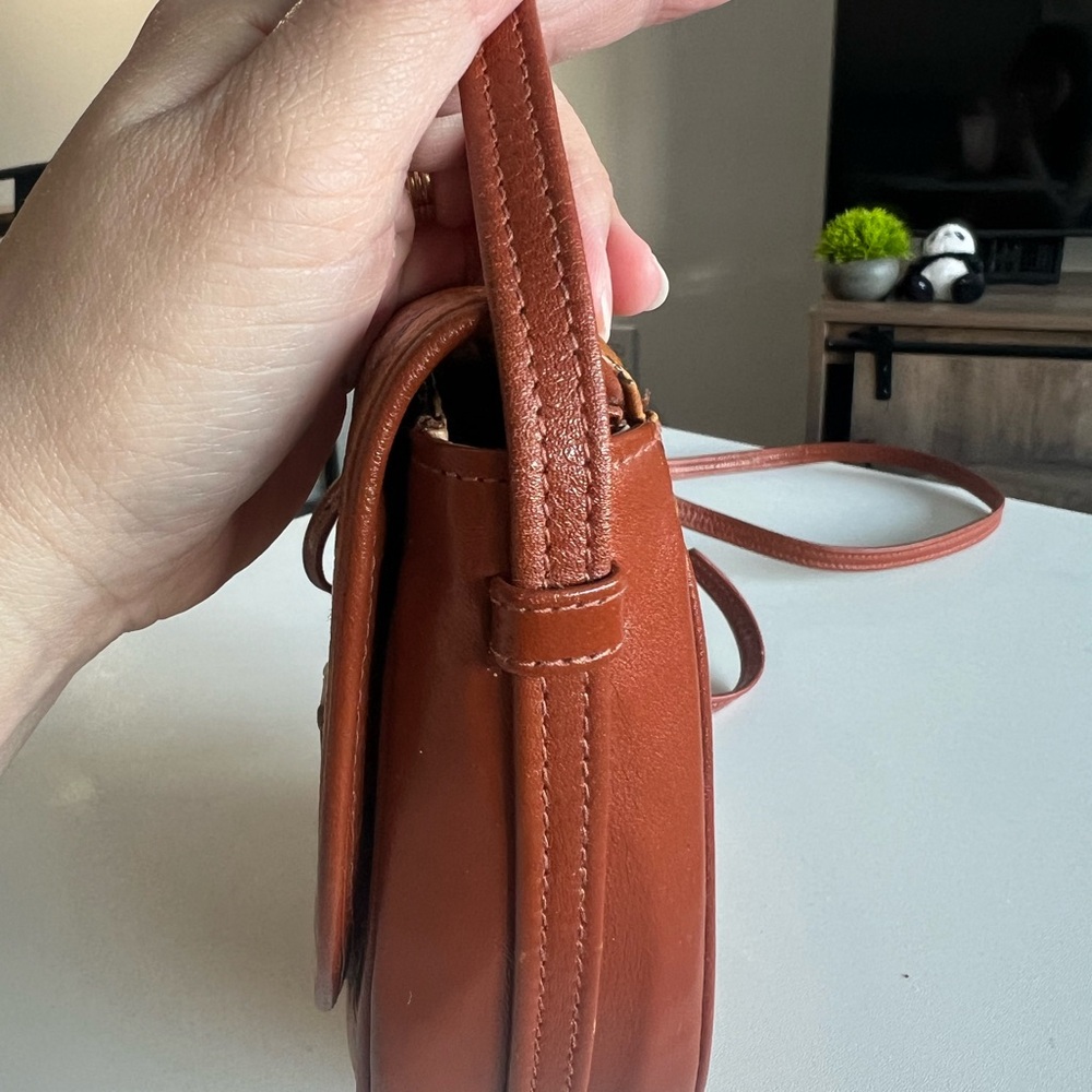 MCM Cognac Visetos Logo Crossbody Saddle Bag - Picture 4 of 10